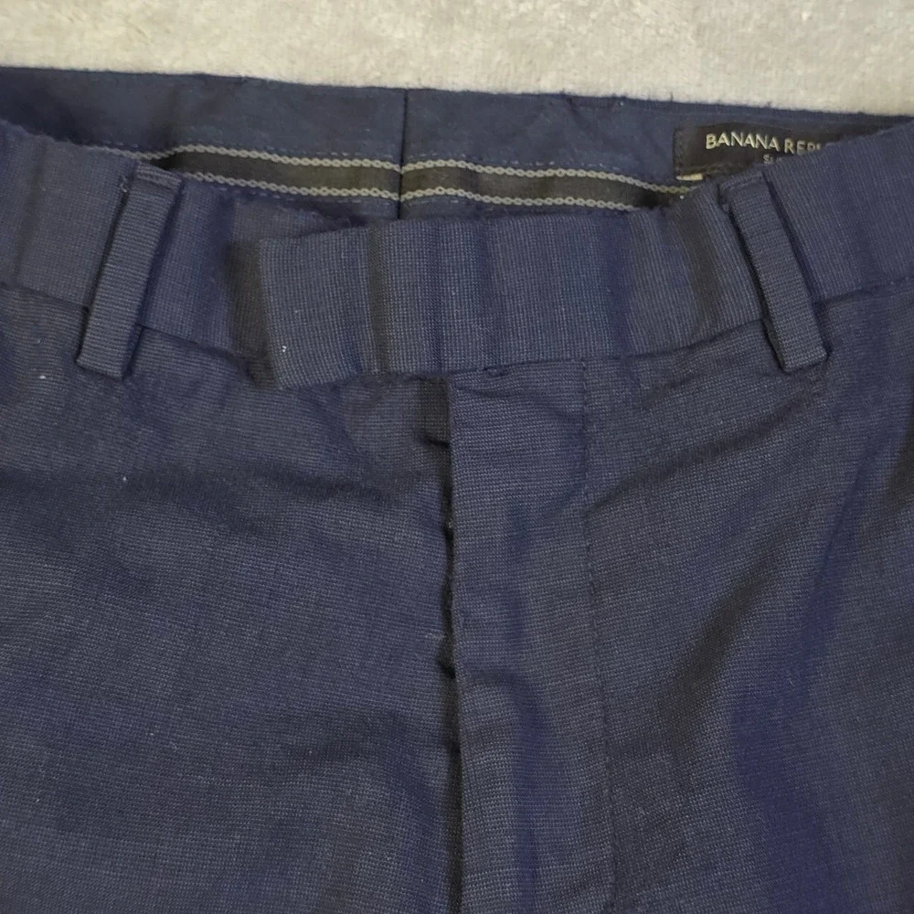 Banana Republic Dress Pants‎ Men's 32x30 Navy Performance Italian Wool Marzotto